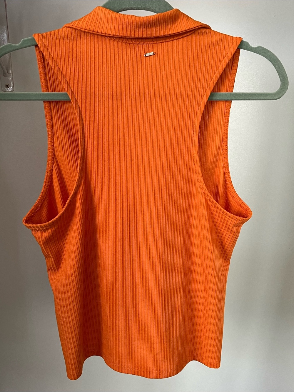 Y2K Western GUESS Orange Sleeveless Ruched V-Neck Collared Top Coastal Cowgirl - Picture 3 of 7